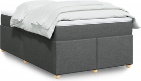 vidaXL Κρεβάτι Boxspring με Στρώμα Σκούρο Γκρι 120x200 εκ. Υφασμάτινο