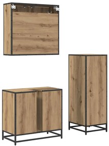 vidaXL Σετ Επίπλων Μπάνιου 3 pcs Artisan Oak Επεξεργασμένο ξύλο