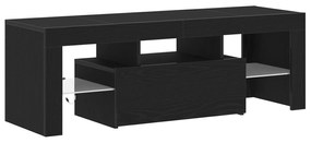 vidaXL Ντουλάπα τηλεόρασης με LED φώτα Μαύρη Δρυς 120x35x40 εκ