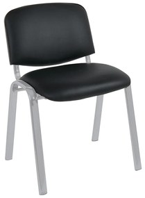 Καρέκλα Επισκέπτη SIGMA Στοιβαζόμενη Μαύρο Μέταλλο/PVC 55x60x79cm