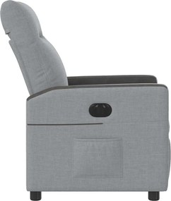 vidaXL Πολυθρόνα Ανακλινόμενη Ηλεκτρική Ανοιχτό Γκρι Υφασμάτινη