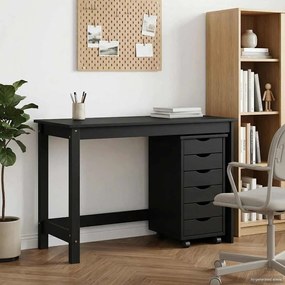 vidaXL Σετ Γραφείου και Κινητού Ντουλαπιού MOSS 2 pcs Μαύρο