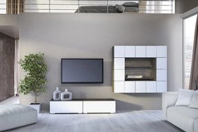 Σύνθεση σαλονιού "SMART 7D" σε χρώμα σταχτί-λευκό