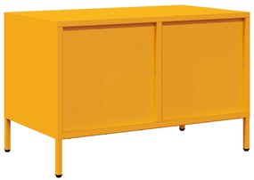 vidaXL Έπιπλο Τηλεόρασης Μουσταρδί 68x39x43,5 εκ. Ατσάλι Ψυχρής Έλασης