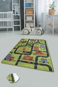 Carpet (140 x 190) Small Town - Green Multicolor