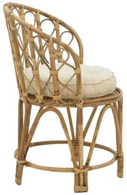 Πολυθρόνα Rostan Inart φυσικό rattan με μαξιλάρι 60x46x80εκ 60x46x80 εκ.