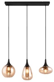 Φωτιστικό Κρεμαστό Trio Lighting LUMINA 317000313 Μαύρο Ματ (Black Mat) - Μελί Γυαλί