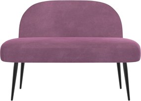 vidaXL Δερμάτινος Πάγκος με Πλάτη Μοβ 110 x 60 x 76 cm Βελούδο