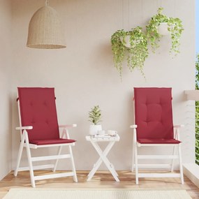 Μαξιλάρια Καρέκλας Κήπου με Πλάτη 2 τεμ. Μπορντό 120x50x3 εκ. - Κόκκινο