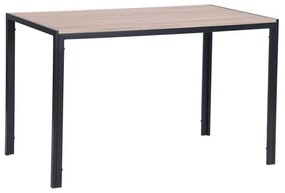 WOODWELL ΕΜ827GABO Τραπέζι Τραπεζαρίας Κουζίνας, Μέταλλο Βαφή Μαύρο Επιφάνεια Απόχρωση Sonoma 120x70x75cm ΕΜ827