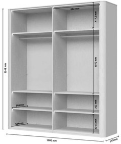 Ντουλάπα Dutchess τετράφυλλη glass