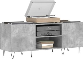 vidaXL Δισκοθήκη Γκρι Σκυροδέματος 121x38x48 εκ. Επεξεργασμένο Ξύλο