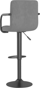 vidaXL Σκαμπό Μπαρ Ανοιχτό Γκρι Βελούδινο