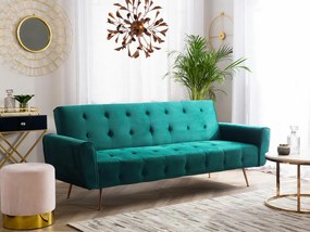 Καναπές κρεβάτι Berwyn 1560, Πράσινο, 85x212x84cm, 43 kg, Πόδια: Μέταλλο, Ξύλο: Ευκάλυπτος | Epipla1.gr