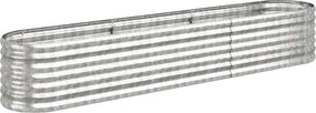 vidaXL Ζαρντινιέρα Ασημί 224x40x36 εκ. Γαλβανισμένος χάλυβας