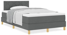 vidaXL Κρεβάτι box spring με στρώμα Σκούρο γκρι 120 x 200 cm ύφασμα