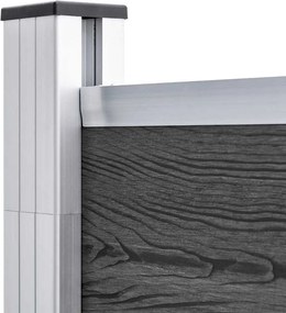 vidaXL Σετ Πάνελ Περίφραξης Μαύρο 1045 x 186 εκ. από WPC