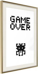 Αφίσα - Game Over - 30x45 - Χρυσό - Με πασπαρτού