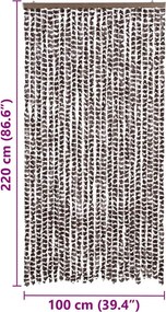 vidaXL Σήτα - Κουρτίνα Πόρτας Καφέ / Λευκό 100 x 220 εκ. από Σενίλ