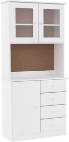 vidaXL Ντουλάπι ALTA Λευκό 77 x 35 x 165 εκ. από Μασίφ Ξύλο Πεύκου