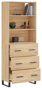 vidaXL Ντουλάπι Sonoma δρυς 69,5 x 34 x 180 εκ. από Επεξεργασμένο Ξύλο