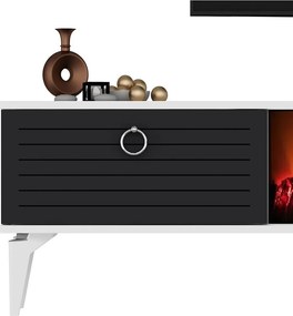 Stewehome Έπιπλο τηλεόρασης με τζάκι και ντουλάπι 150x29x44 cm