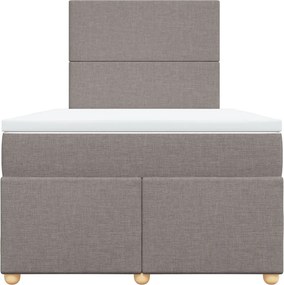 vidaXL Κρεβάτι Boxspring με Στρώμα Taupe 120x200 εκ. Υφασμάτινο