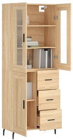 vidaXL Ντουλάπι Sonoma δρυς 69,5 x 34 x 180 εκ. από Επεξεργασμένο Ξύλο