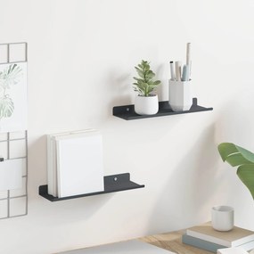 vidaXL Πλωτό ράφι Επιτοίχιο 2 pcs Ανθρακί 30 x 9 x 2,5 εκ Ατσάλι