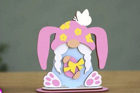 Intra απο ξύλο plywood 3mm-4mm πάχος - Gnome Bunny Πάσχα | Πασχαλινό λαγουδάκι | CNC Δίασταση 15x15 cm INTRAFABR-118346250