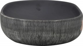 vidaXL Νιπτήρας Οβάλ Γκρι και Μαύρος 59 x 40 x 14 εκ. Κεραμικός