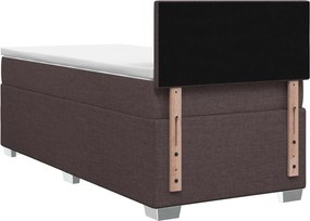 vidaXL Κρεβάτι box spring με στρώμα Σκούρο Καφέ 80 x 200 cm Ύφασμα