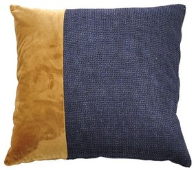 Μαξιλάρι Διακοσμητικό (Με Γέμιση) Glam 018876 Blue-Gold 45X45 Polyester,Ύφασμα