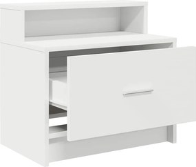 vidaXL Κομοδίνο με συρτάρι Λευκό 51x31x47 cm