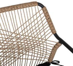 Καρέκλα - Πολυθρόνα TROTTER C5865.11 Γκρί Αλουμινίου με Μπέζ Wicker και Μαύρο Μαξιλάρι 55x61x84 εκ.