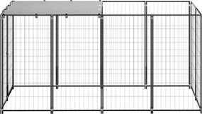 vidaXL Σπιτάκι Σκύλου Μαύρο 2,42 m² Ατσάλινο