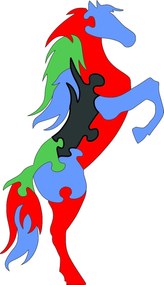 Intra απο ξύλο plywood 3mm-4mm πάχος - Πρότυπο ting παζλ αλόγων Δίασταση 30x30 cm Intraeaxys-m1d6rv37