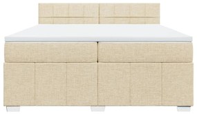 ΚΡΕΒΑΤΙ BOXSPRING ΜΕ ΣΤΡΩΜΑ ΚΡΕΜ 200X200 ΕΚ. ΥΦΑΣΜΑΤΙΝΟ 3289480