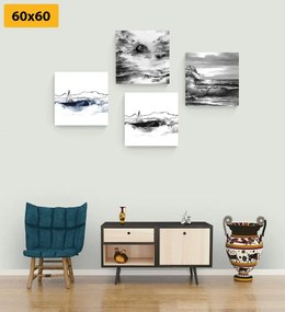 Σετ εικόνων θάλασσα σε απομίμηση ελαιογραφίας - 4x 60x60