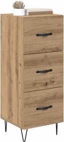 vidaXL Πλαϊνό γραφείο με συρτάρι artisan δρυς 34 x 34.5 x 90 εκ