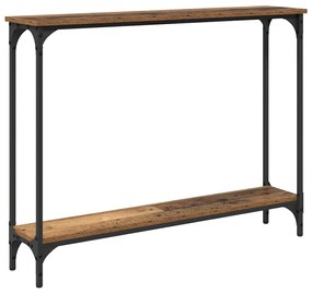 vidaXL Τραπέζι κονσόλας με ράφι Παλιό Ξύλο 100 x 23 x 15,5 εκ.