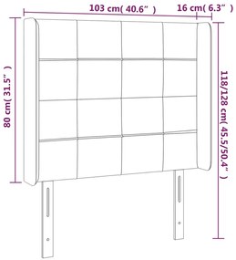 vidaXL Κεφαλάρι Κρεβατιού LED Ανοιχτό Γκρι 103x16x118/128 εκ.