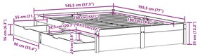 Σκελετός Κρεβ. Χωρίς Στρώμα Λευκό 140x190 εκ Μασίφ Πεύκο - Λευκό