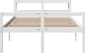 vidaXL Κρεβάτι Ηλικιωμένου με Κεφαλάρι Λευκό 120x200 εκ. Μασίφ Πεύκο