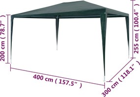 vidaXL Τέντα Εκδηλώσεων Πράσινη 3 x 4 μ. από Πολυαιθυλένιο