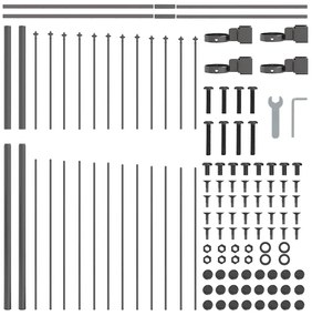vidaXL Φράχτης Κήπου  με Καπάκι, Γκρι, 10.2x1.5 μ, Χάλυβας