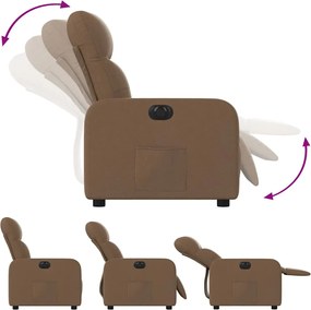 vidaXL Πολυθρόνα Ανακλινόμενη Ηλεκτρική Καφέ Υφασμάτινη