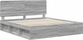 vidaXL Σκελετός Κρεβατιού Γκρι Sonoma 200 x 200 cm