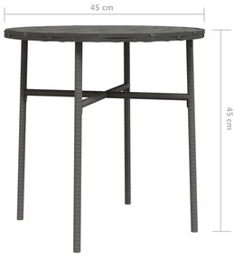 vidaXL Τραπεζάκι Γκρι 45 εκ. από Συνθετικό Ρατάν