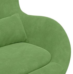 vidaXL Κάθισμα-αυγό Ανοιχτό Πράσινο Βελούδο